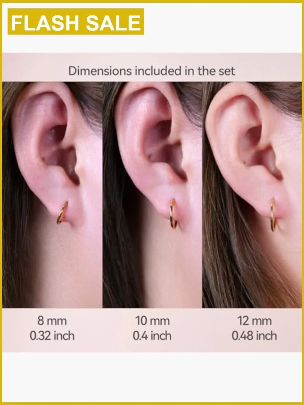 Titanium Slim Huggie Hoop Earrings Hypoallergenic Sensitive Ears